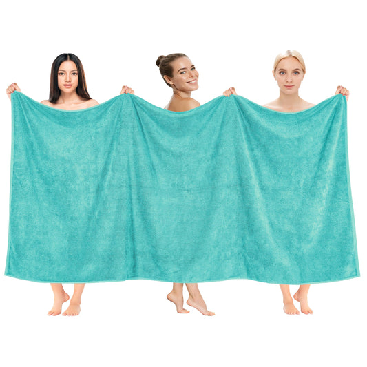 Cotton Paradise 100% Cotton 40x80 Oversized Bath Sheet, Extra Large Turkish Bath Towels for Bathroom, Turquoise Bathsheet