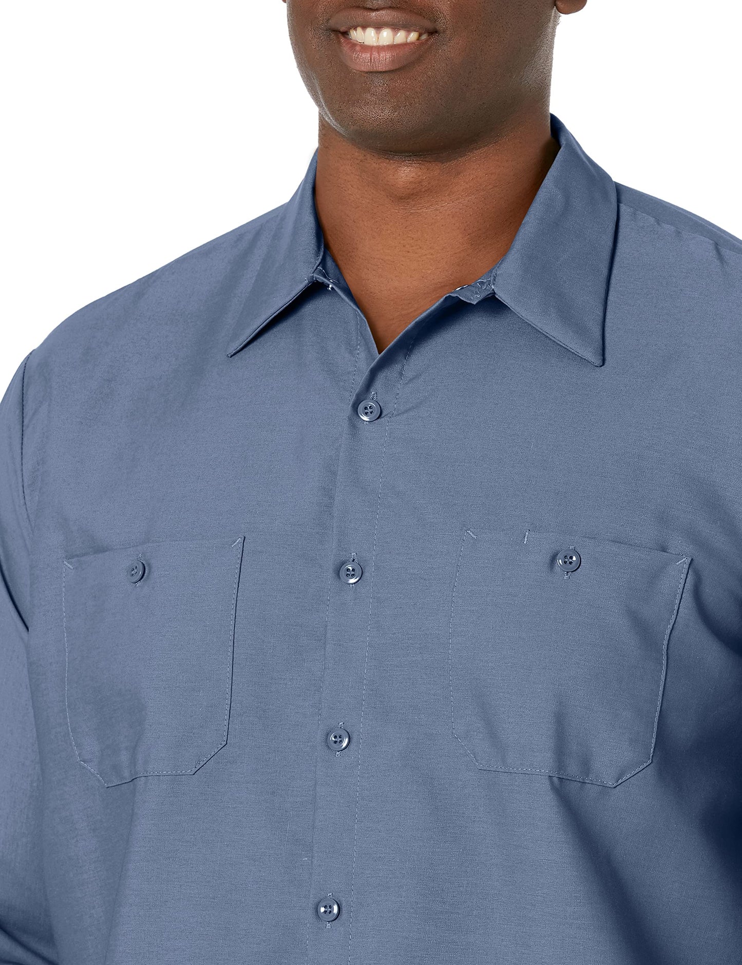 Red Kap Men's Size Industrial Work Shirt, Regular Fit, Long Sleeve, Postman Blue, X-Large/Tall