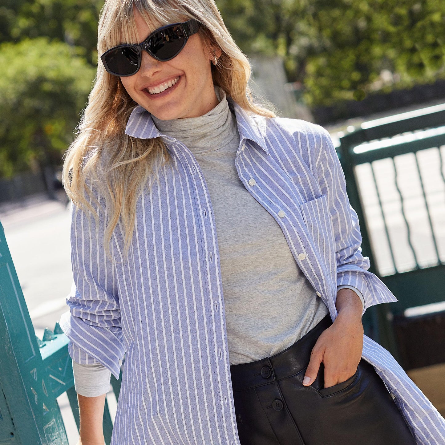 Lands' End Womens Long Sleeve Shaped LWCM Turtleneck Gray Heather Tall Large