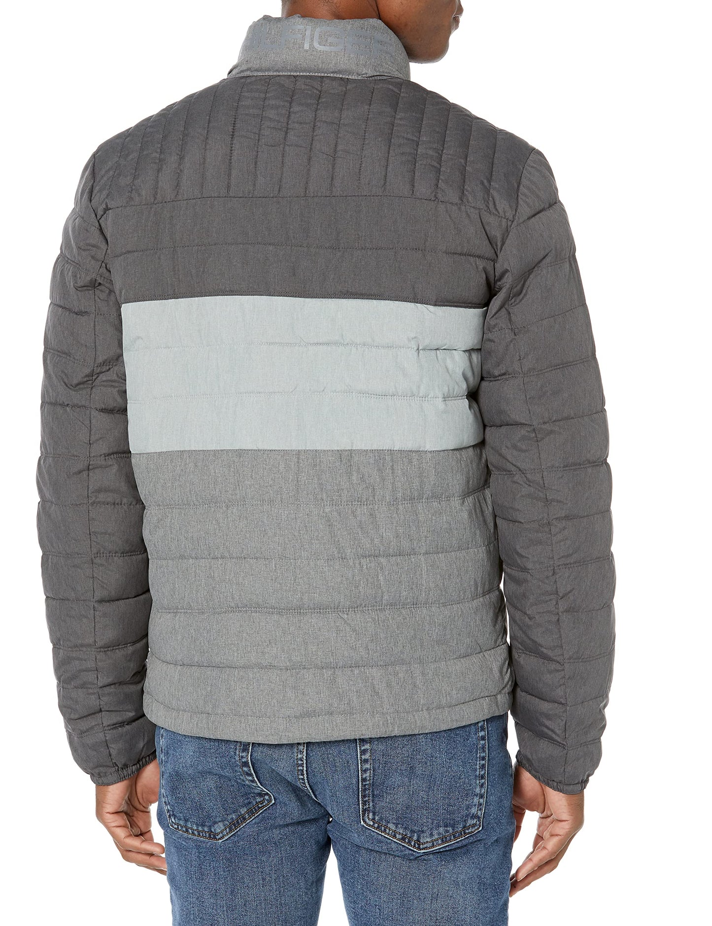 Tommy Hilfiger Men's Ultra Loft Lightweight Packable Puffer Jacket (Standard and Big & Tall), Grey Combo, X-Large