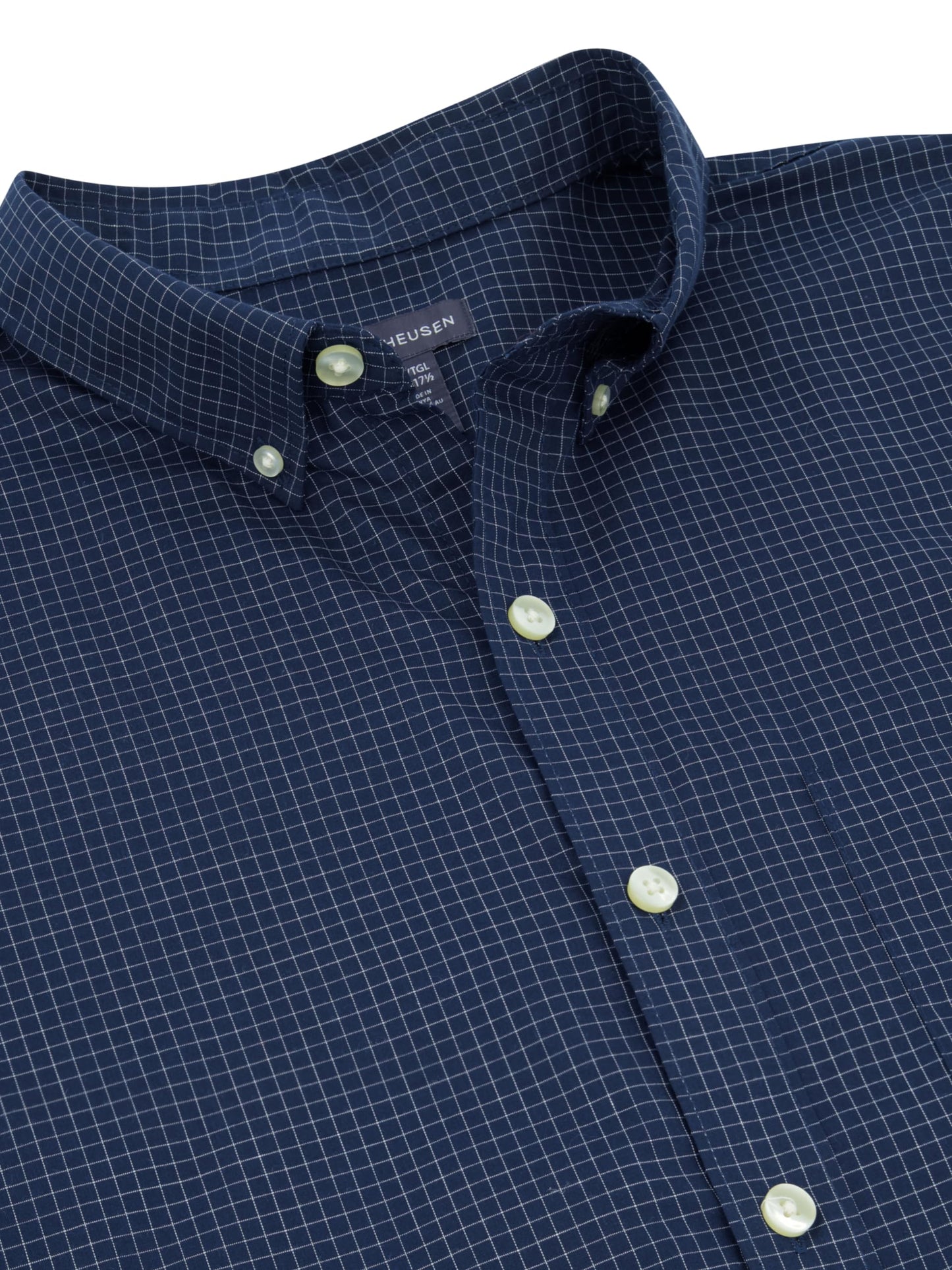 Van Heusen Men's Size Big Wrinkle Free Long Sleeve Button Down Shirt, Carbon Blue, 4X-Large Tall