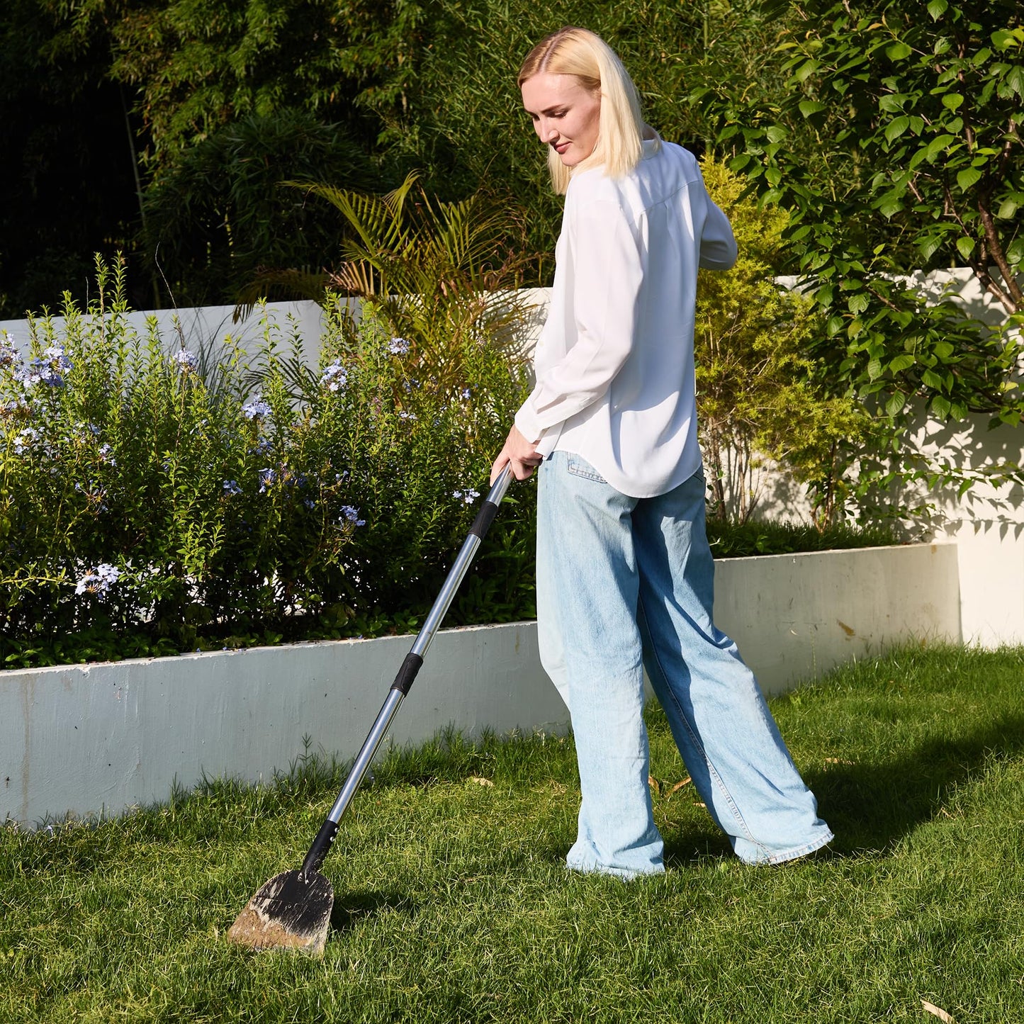 Yocada Snow Shovel ice Scraper Tool 66.3 inch Tall Long Handle Heavy Duty Snow Ice Remover Scraper Weed Removal Tool for Driveway Walkway Road Outdoor Garden Lawn