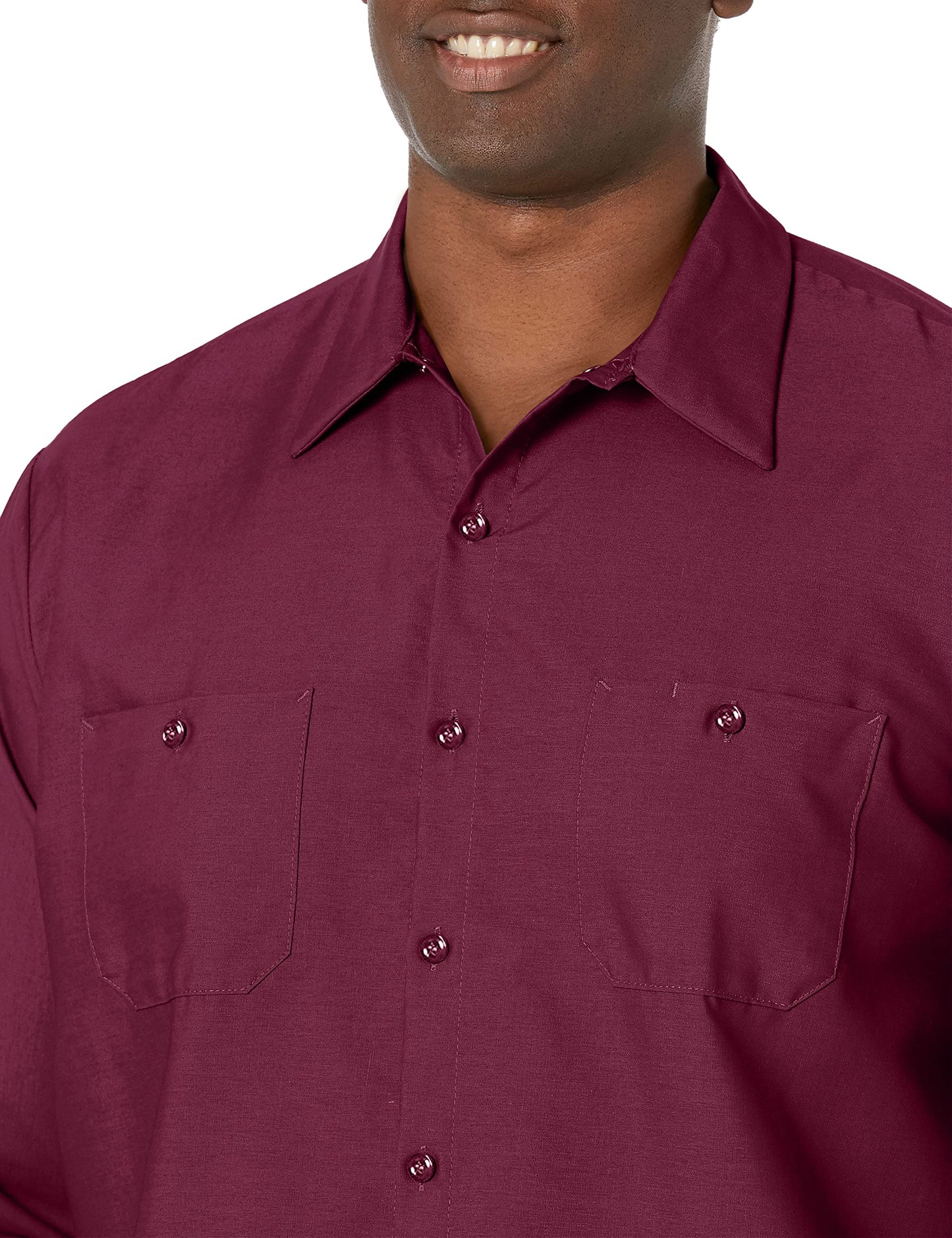 Red Kap Men's Size Industrial Work Shirt, Regular Fit, Long Sleeve, Burgundy, X-Large/Tall