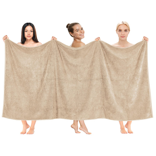 Cotton Paradise 100% Cotton 40x80 Oversized Bath Sheet, Extra Large Turkish Bath Towels for Bathroom, Beige Bathsheet
