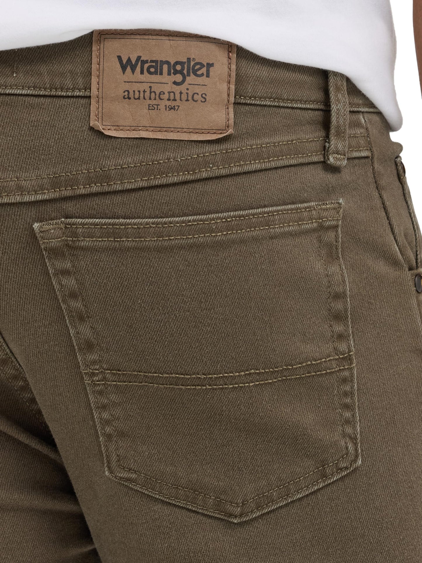 Wrangler Authentics Men's Classic 5-Pocket Regular Fit Flex Jean, Olive