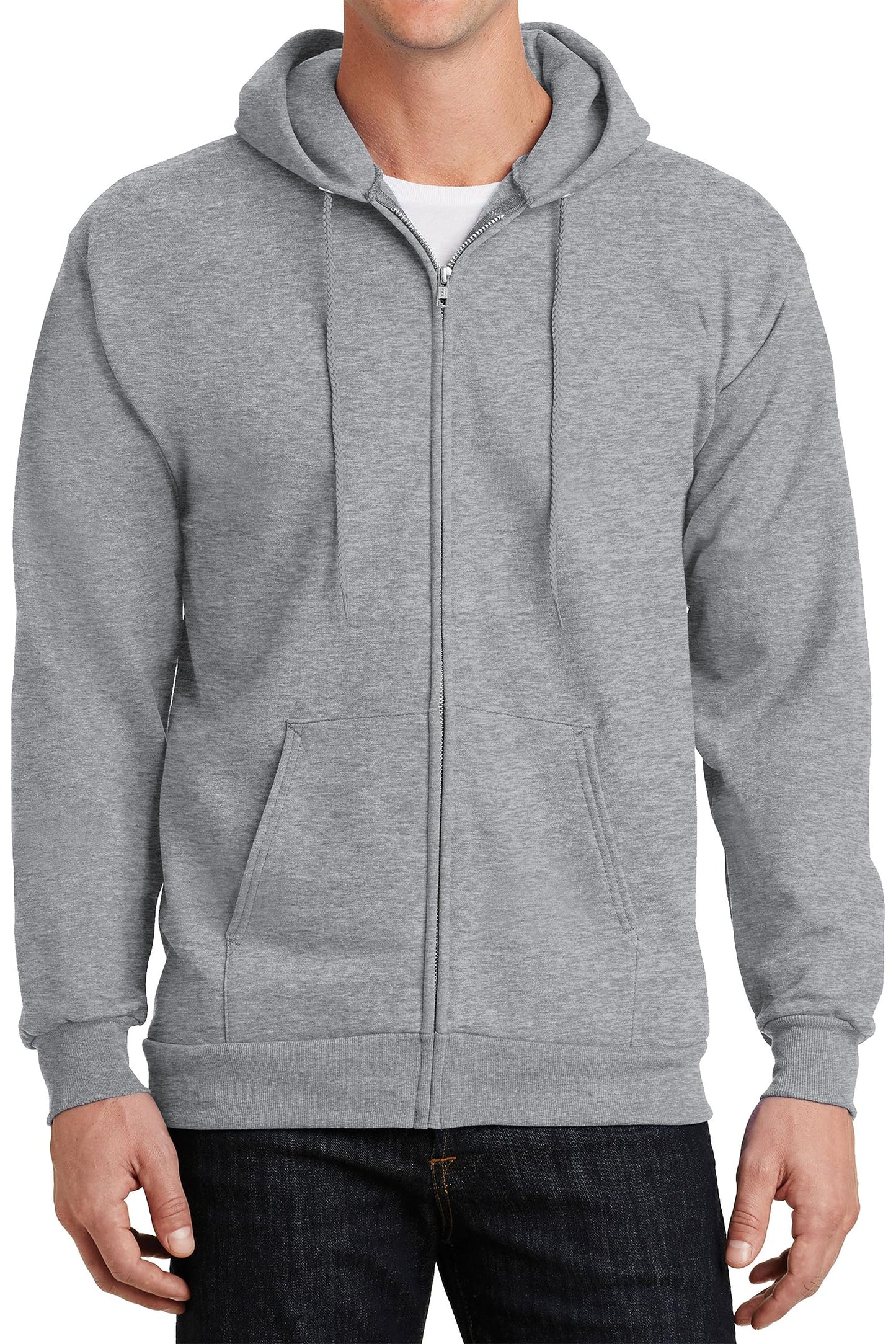 Have It Tall Mens Full Zip Hoodie Oxford Gray 3XLT Tall