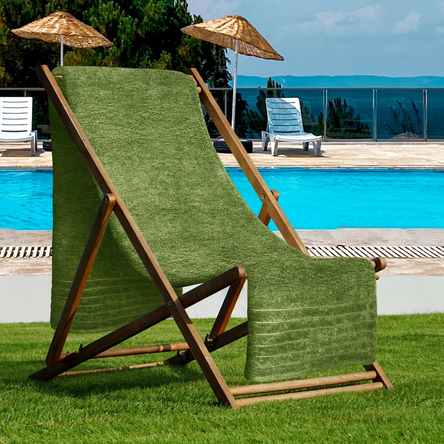 Tens Towels Pack of 1 Jumbo Bath Sheet 40 x 80 Inches, Extra Large & Light Weight, Quicker to Dry, 100% Cotton, Super Soft & Absorbent, Perfect to Wrap Yourself in, Green