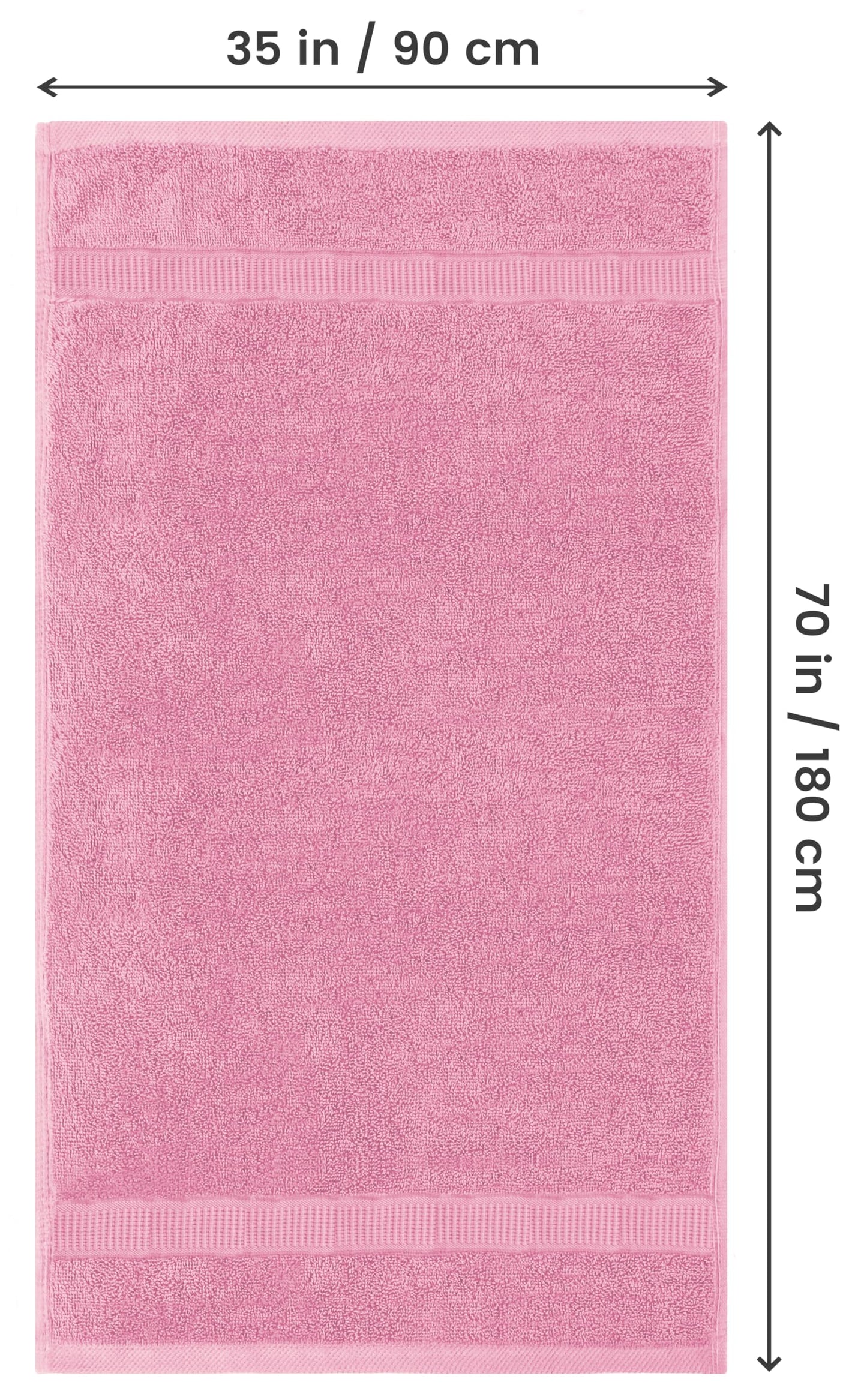 Utopia Towels Luxurious Jumbo Bath Sheet 2 Piece, 600 GSM, 35 by 70 Inches, 100% Ring Spun Cotton, Highly Absorbent and Quick Dry Extra Large Bath Towel, Super Soft Towel, Pink