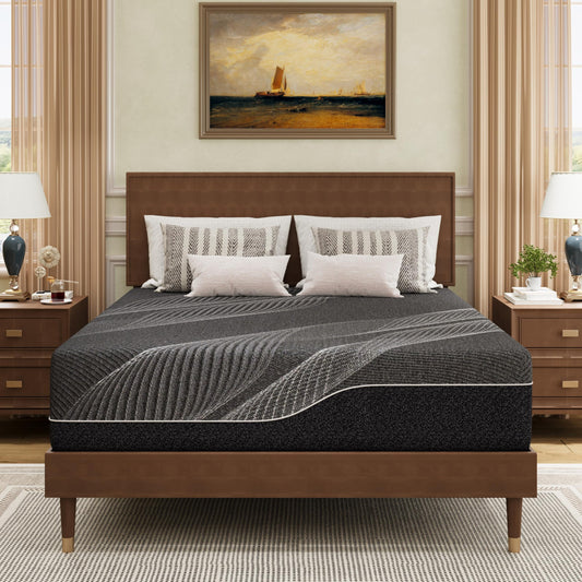 California King Mattress 14 Inch Charcoal Memory Foam in a Box, Medium Firm (84" Long)