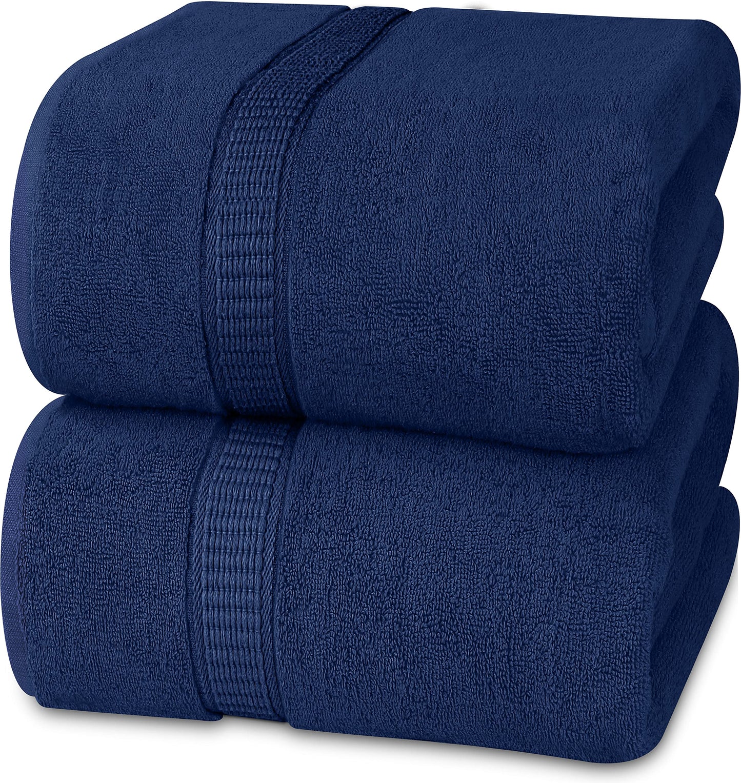 Utopia Towels Luxurious Jumbo Bath Sheet 2 Piece, 600 GSM, 35 by 70 Inches, 100% Ring Spun Cotton, Highly Absorbent and Quick Dry Extra Large Bath Towel, Super Soft Towel, Navy