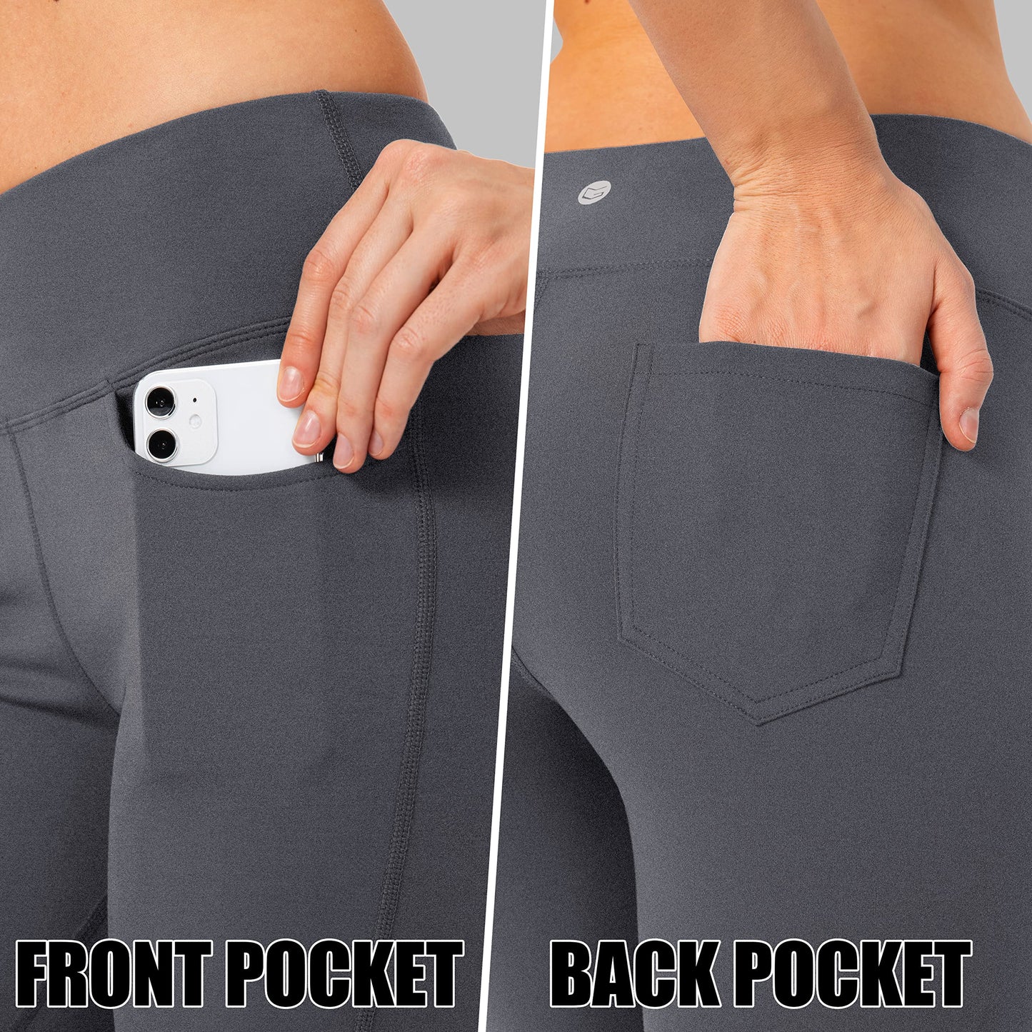 G Gradual Women's Pants with 4 Pockets High Waist Work Pants Bootcut Yoga Pants for Women (Charcoal, Small)