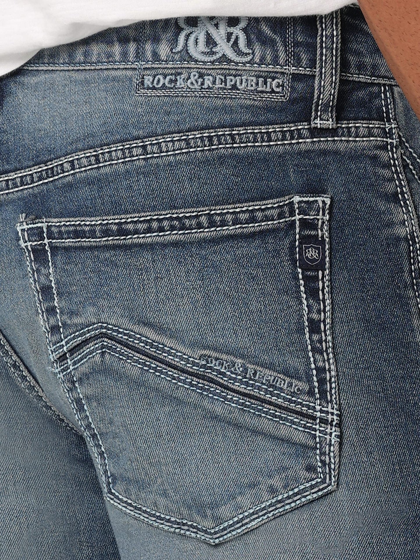 Rock & Republic Men's Mid-Rise Bootcut Jean, Denied, 34W x 36L
