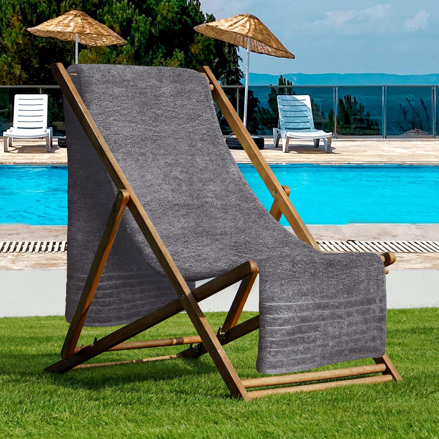 Tens Towels Pack of 1 Jumbo Bath Sheet 40 x 80 Inches, Extra Large & Light Weight, Quicker to Dry, 100% Cotton, Super Soft & Absorbent, Perfect to Wrap Yourself in, Dark Grey