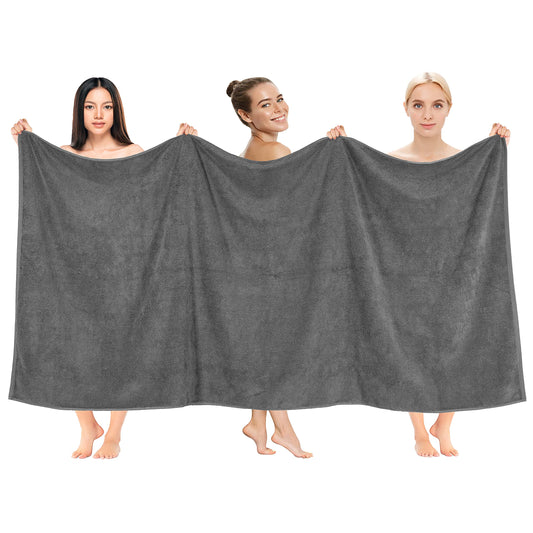 Cotton Paradise 100% Cotton 40x80 Oversized Bath Sheet, Extra Large Turkish Bath Towels for Bathroom, Dark Gray Bathsheet
