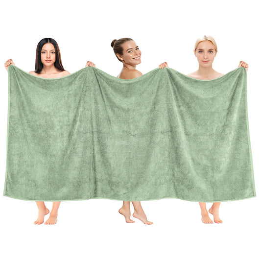 Cotton Paradise 100% Cotton 40x80 Oversized Bath Sheet, Extra Large Turkish Bath Towels for Bathroom, Sage Green Bathsheet