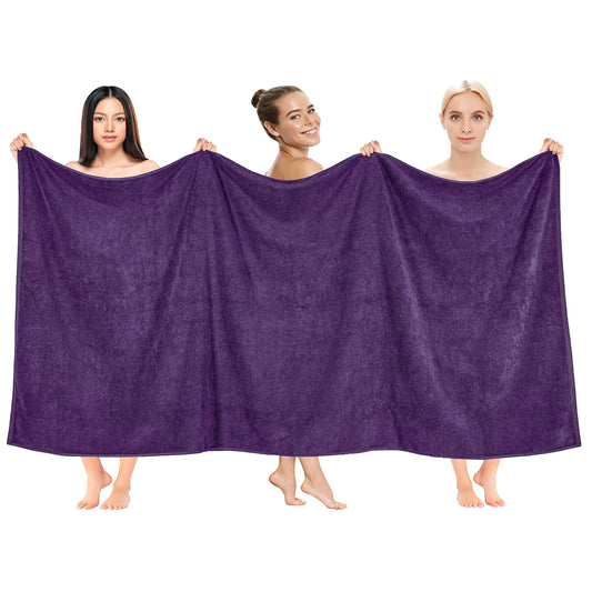 Cotton Paradise 100% Cotton 40x80 Oversized Bath Sheet, Extra Large Turkish Bath Towels for Bathroom, Purple Bathsheet