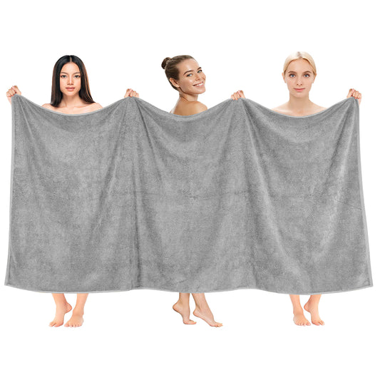 Cotton Paradise 100% Cotton 40x80 Oversized Bath Sheet, Extra Large Turkish Bath Towels for Bathroom, Light Gray Bathsheet