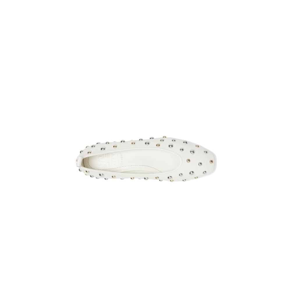 Warm White Stud Leather