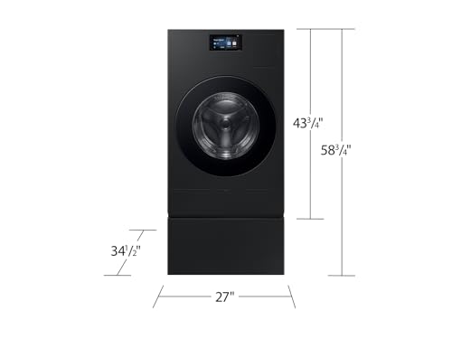 Samsung Bespoke AI Laundry Combo Pedestal with Storage Drawer, Brushed Black, WE702NB/US