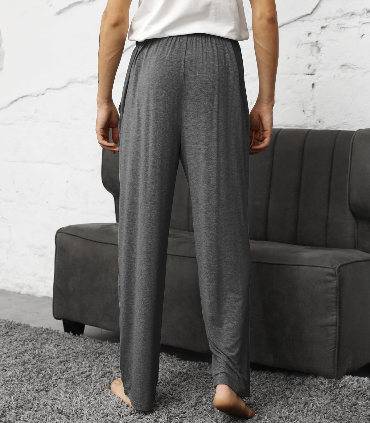 WiWi Mens Bamboo Pajama Pants Soft Sleep Bottoms