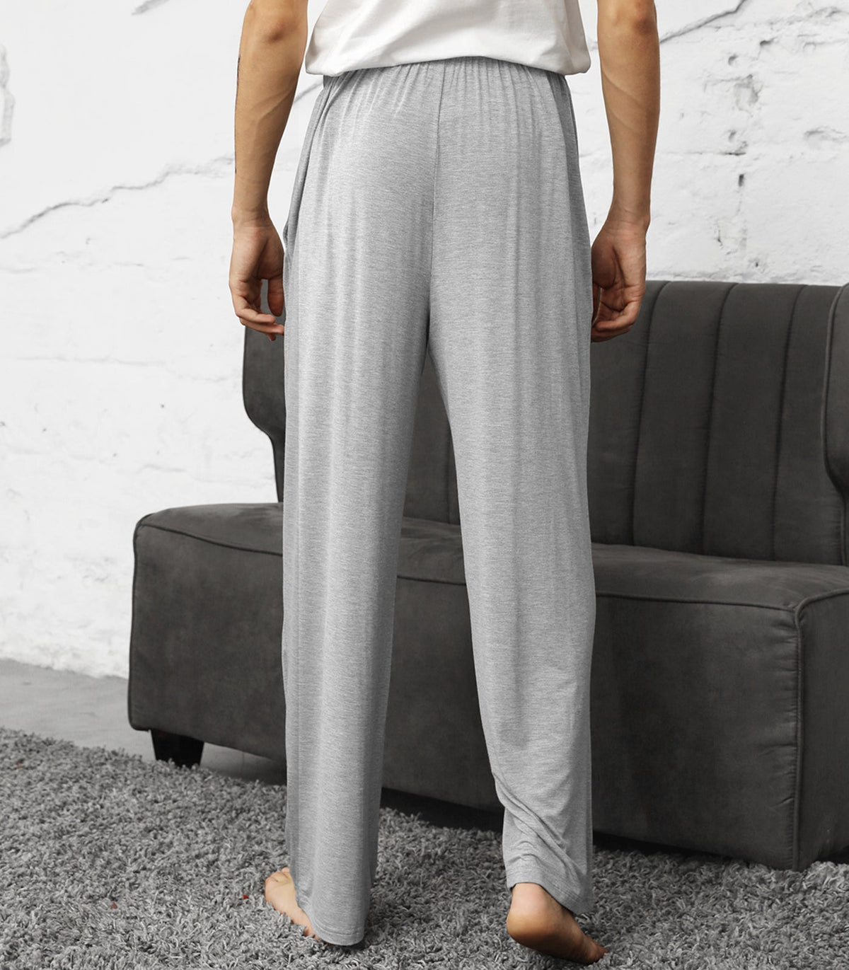 WiWi Mens Bamboo Pajama Pants Soft Sleep Bottoms