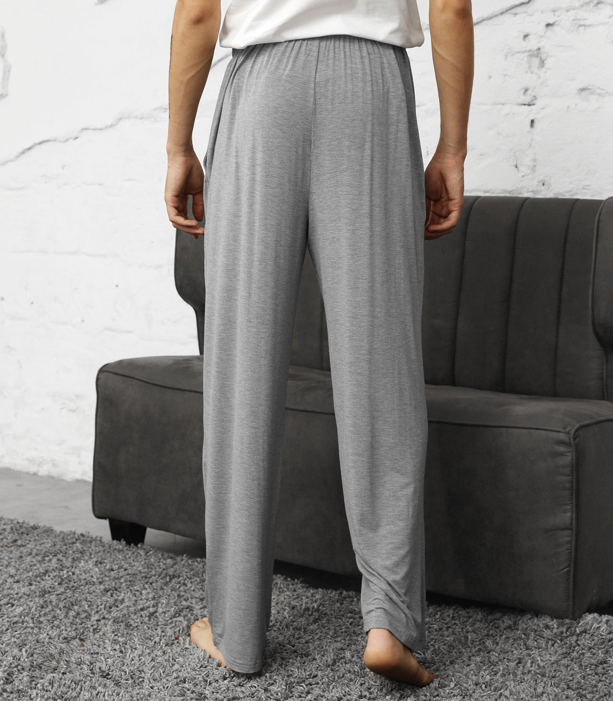 WiWi Mens Bamboo Pajama Pants Soft Sleep Bottoms