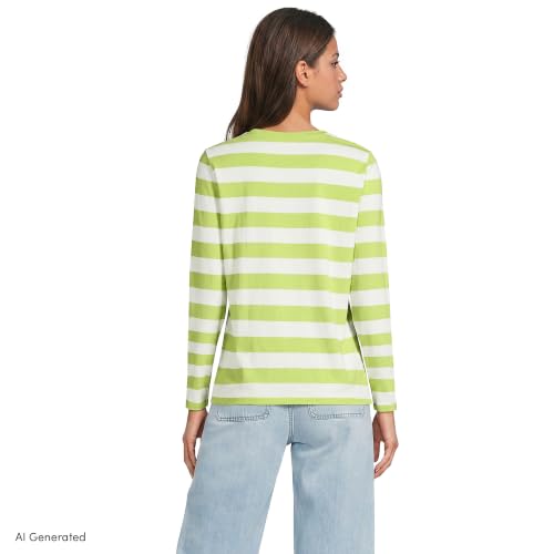 Ivory/Apple Green Bold Stripe