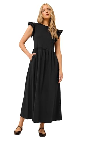 Long Tall Sally LTS Tall Frill Sleeve Maxi Dress Black 12