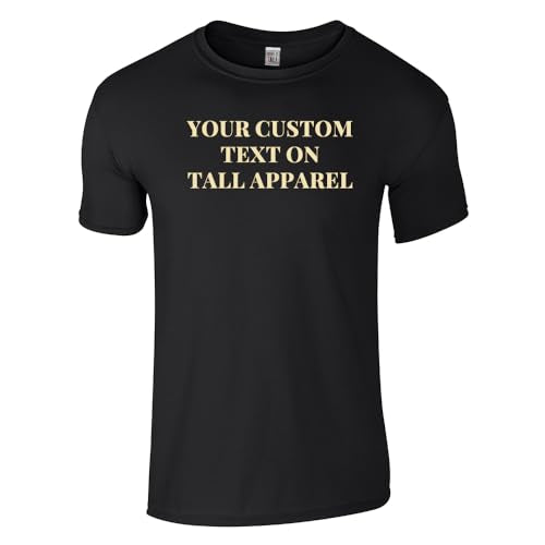 Have It Tall Men's Stretch Cotton Short Sleeve T Shirt Black Large Tall,Custom Text, Add Your Text, Custom SS T Shirt