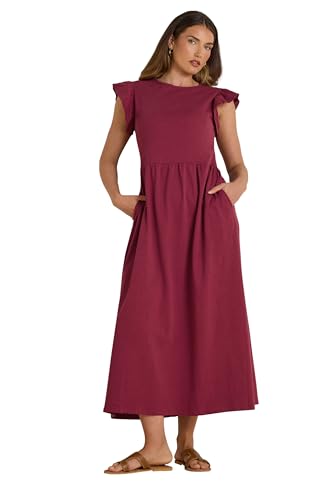 Long Tall Sally LTS Tall Frill Sleeve Maxi Dress Red 4