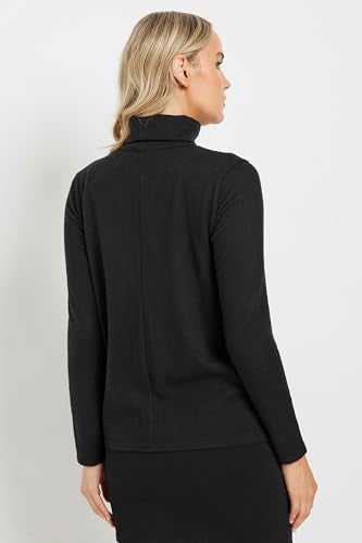 Long Tall Sally Lts Tall Women's Soft Touch Roll Neck Top Black 14