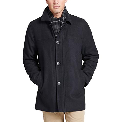 Dockers Men's Weston Wool Blend Coat with Scarf (Regular and Big & Tall), Navy, 2X