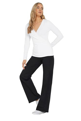 Long Tall Sally Lts Tall Long Sleeve Wrap Top White 14