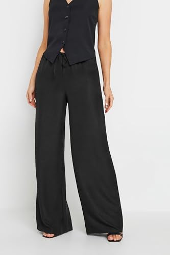 Long Tall Sally LTS Tall Textured Wide Leg Pants Black 6