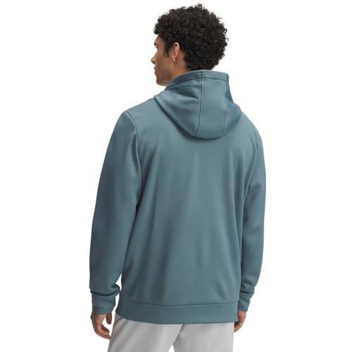 Under Armour Men's Armour Fleece Big Logo Hoodie, (587) Jasper Blue / / White, Large Tall