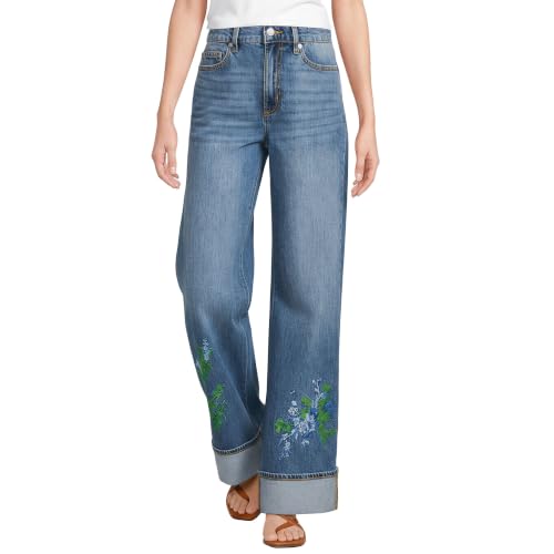 Embroidered/Medium Ocean Wash