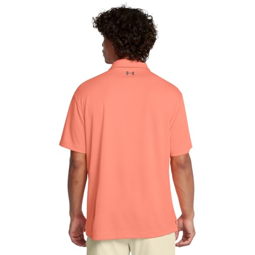 Under Armour Men's Tech Golf Polo, (897) Flare Orange/Pitch Gray/Halo Gray, X-Large Tall