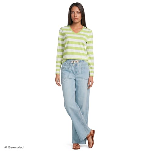 Ivory/Apple Green Bold Stripe