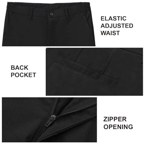 Tall Men's 36"/38" Inseam Classic Dress Work Pants Black