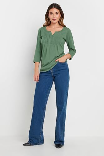 Long Tall Sally LTS Tall 2 Pack Cotton Henley Tops Green 10