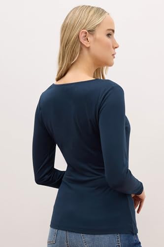 Long Tall Sally LTS Premium Tall Wrap Top Navy 10