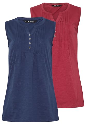 Long Tall Sally LTS Tall 2 Pack Henley Undershirt Tops Red 10