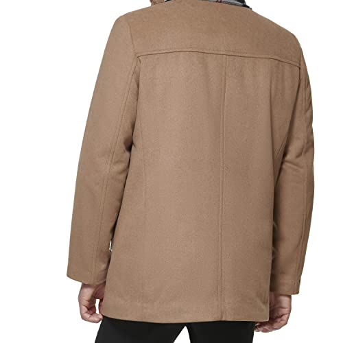 Dockers Men's Weston Wool Blend Coat (Regular and Big & Tall), Camel/Light Grey Scarf, XX-Large Tall