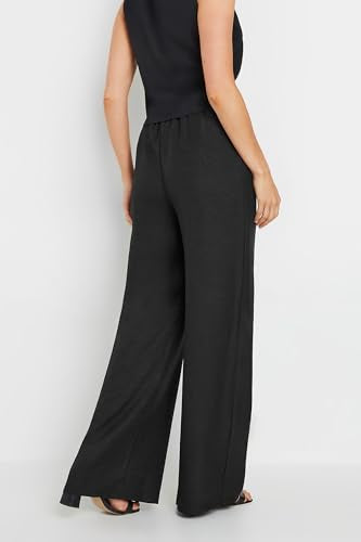 Long Tall Sally LTS Tall Textured Wide Leg Pants Black 6