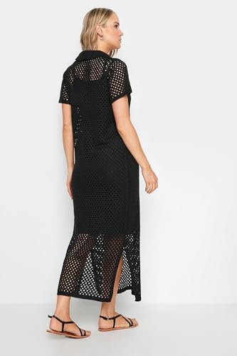 Long Tall Sally LTS Tall Crochet Midaxi Dress Black 6-8