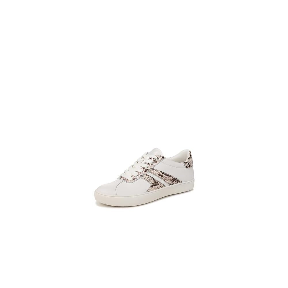 Warm White Leather/Beige Snake Print