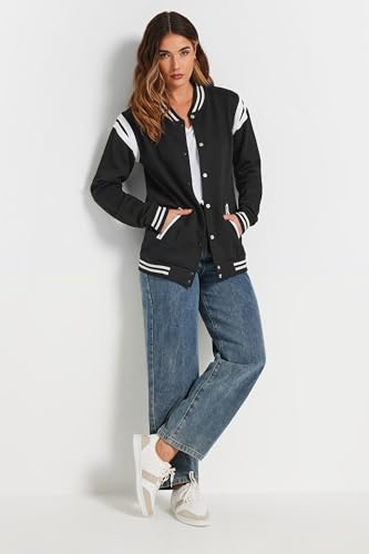 Long Tall Sally Lts Tall Varsity Bomber Jacket Black 10