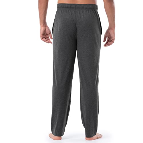 Fruit of the Loom Men's 1-Pack Extended Sizes Jersey Knit Sleep Pant (1 & 2 Packs), Charcoal Heather, X-Large Tall