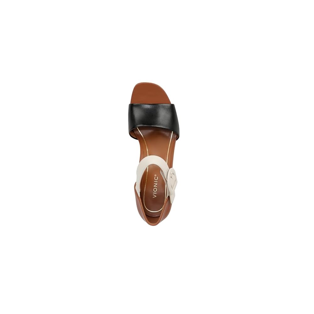 Tan Black Cream Leather