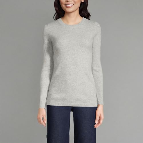 Lands' End Womens Cashmere Sweater Gray Heather Tall Large